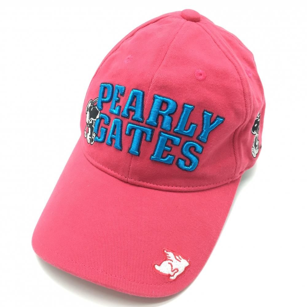 特価パーリーゲイツ×PEANUTS キャップ ピンク×ライトブルー スヌーピー  FR  ゴルフウェア PEARLY GATES