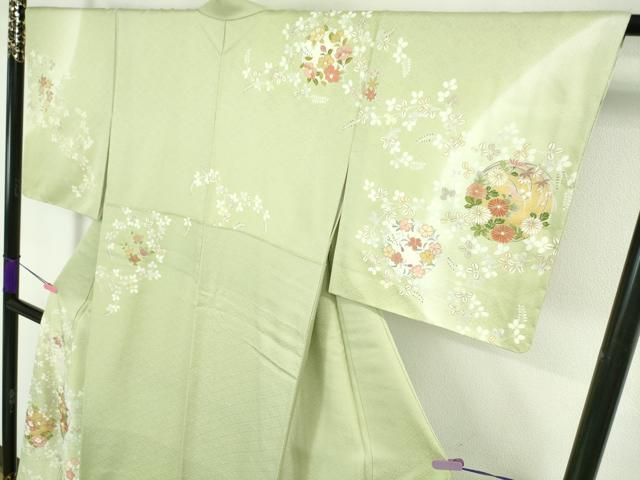 平和屋□極上 訪問着 京友禅 染匠 久保耕 駒刺繍 宝尽くし霞