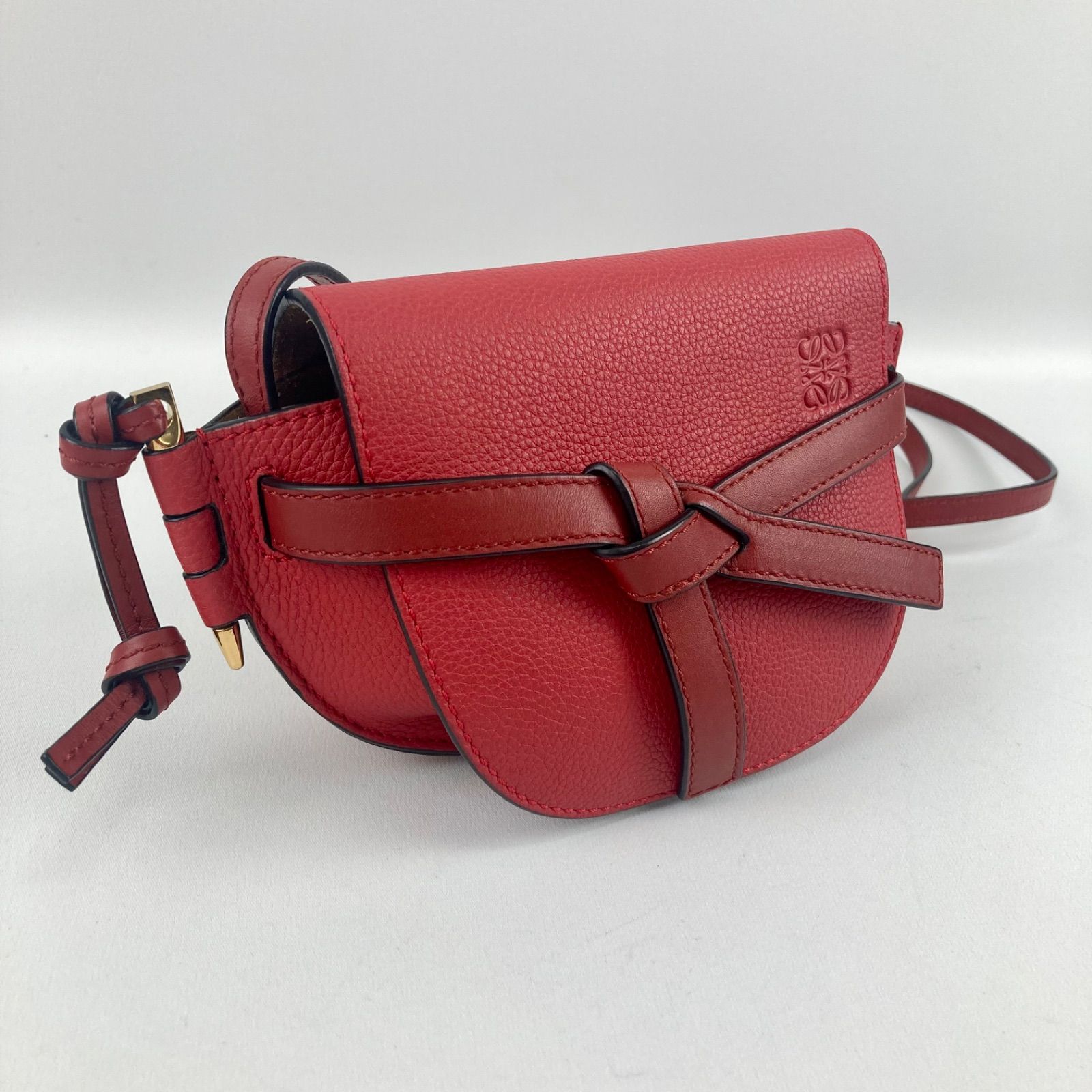 新品！LOEWE ロエベ　ミニゲート　レッド　ミニレザーショルダーバッグ LOEWE ロエベ ショルダーバッグ GATE DUAL MINI ゲート ミニ
