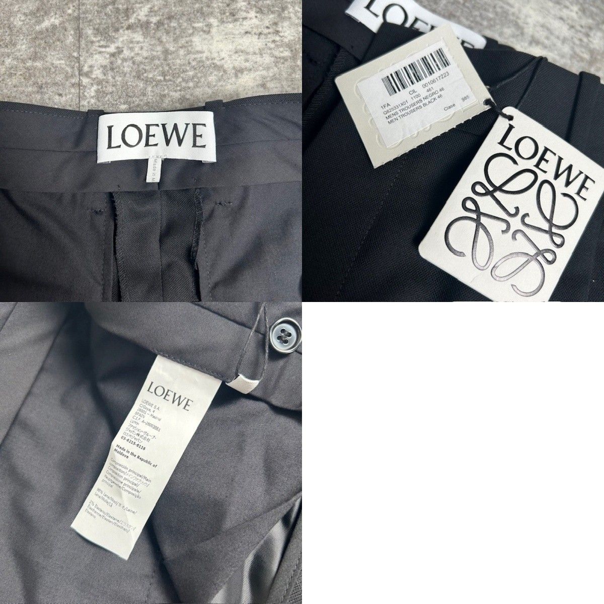LOEWE ウールスラックス　ワイド LOEWE ロエベ LOEWE ウール タックワイドスラックス Q825331X01
