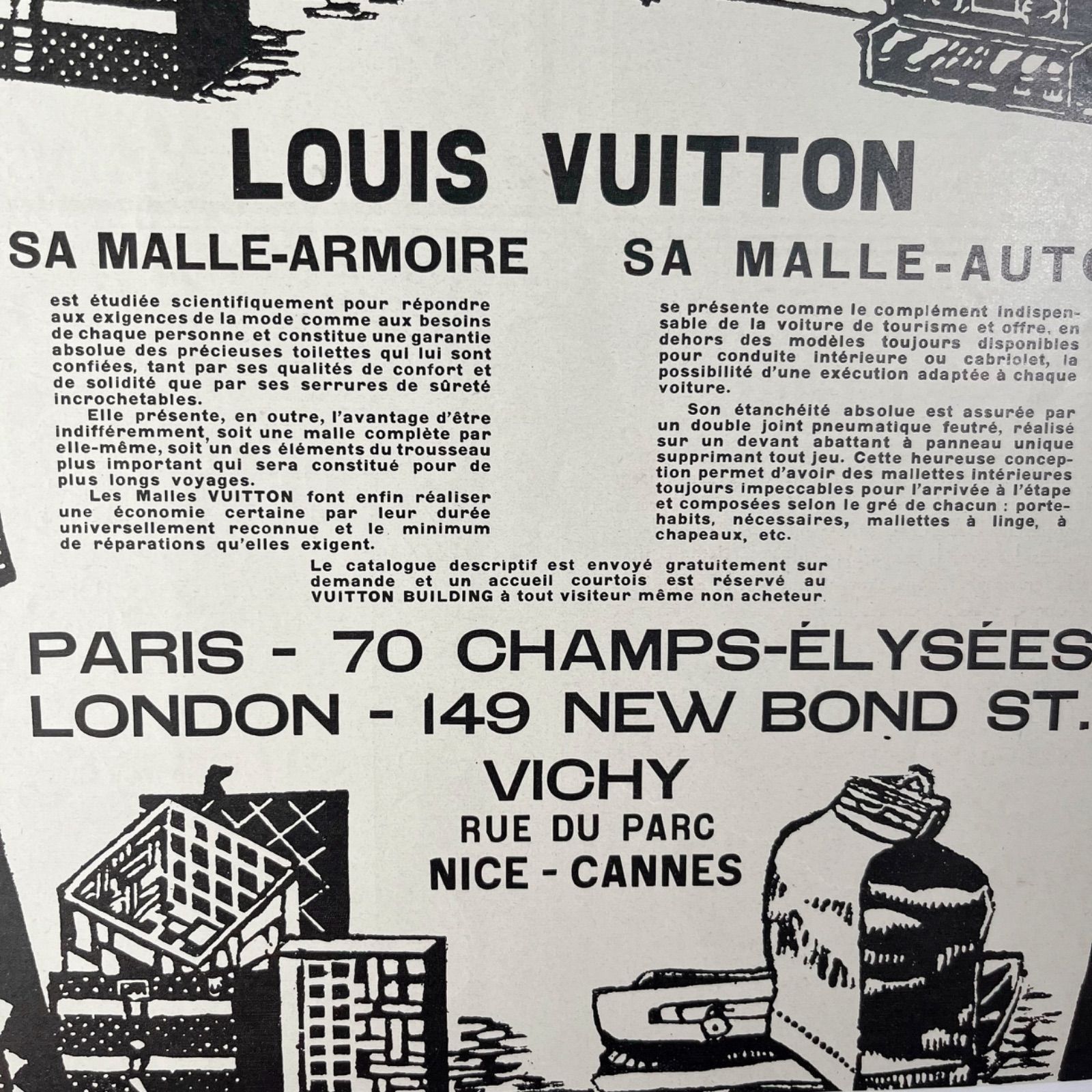 1926 広告＞Louis Vuitton ルイヴィトン ポスター ヴィンテージ アート