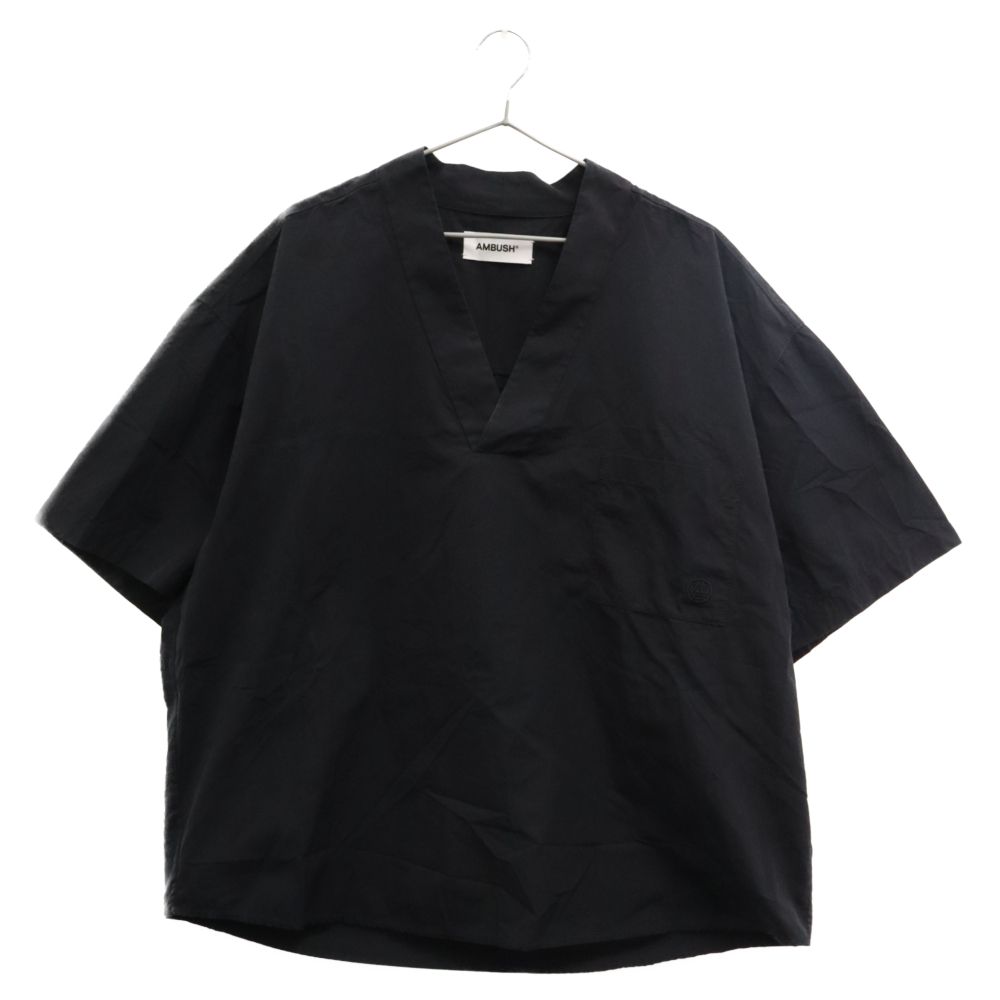 AMBUSH (アンブッシュ) VネックプルオーバーTシャツ 半袖シャツ BMGA024S21FAB001 ブラック