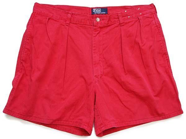 ラルフローレン USA製80sツータックショートパンツ 白36 TALON