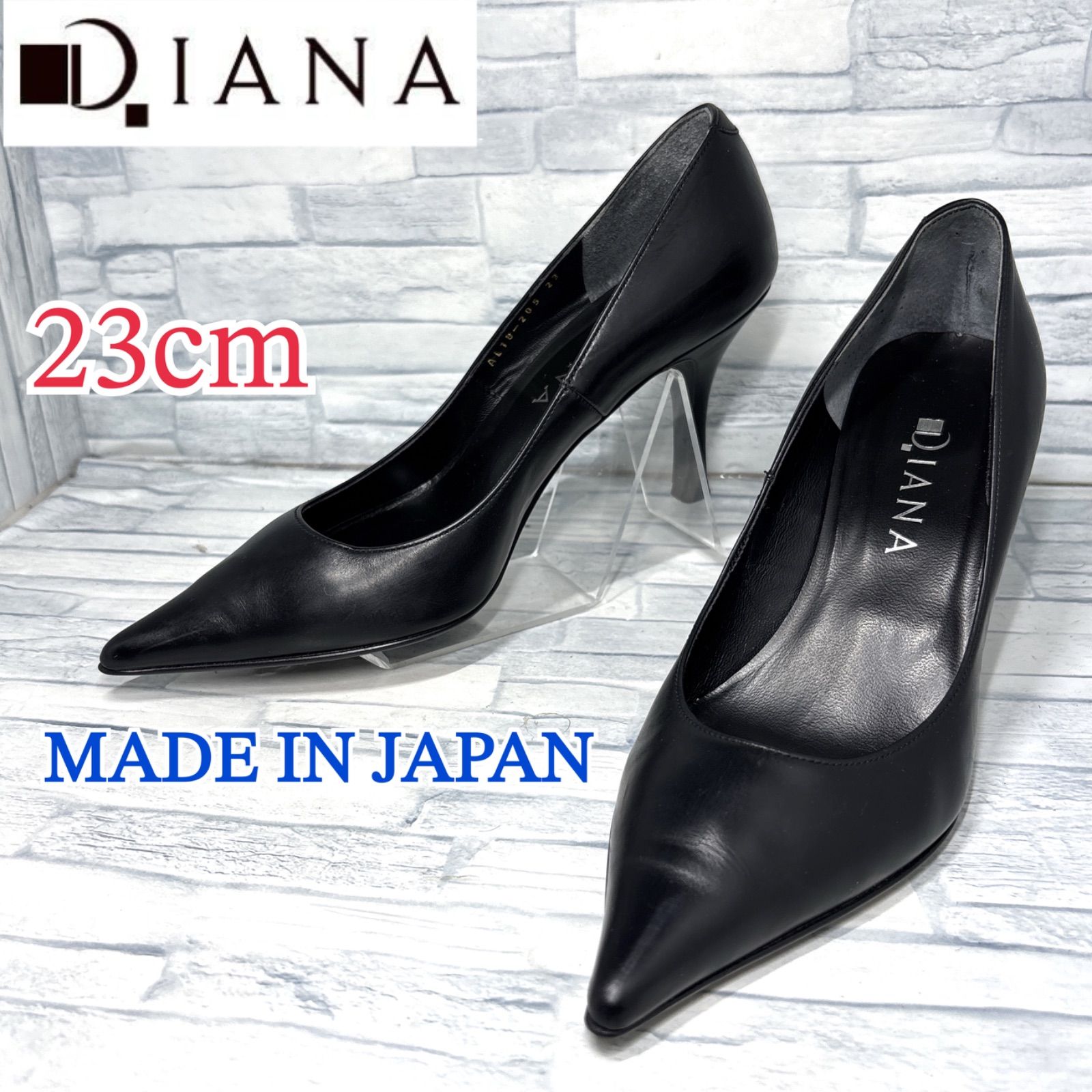 極美品　ダイアナ　23.5　パンプス　ハイヒール　レザー　本革　ブラック　黒 ✨極美品✨ダイアナ パンプス ハイヒール 本革 日本製 ブラック
