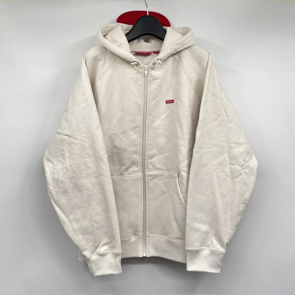 【中古】Supreme 21AW Brim Zip Up Hooded Sweatshirt サイズM ホワイト レッド シュプリーム ブリム ジップアップ フード付きスウェットシャツ[17]