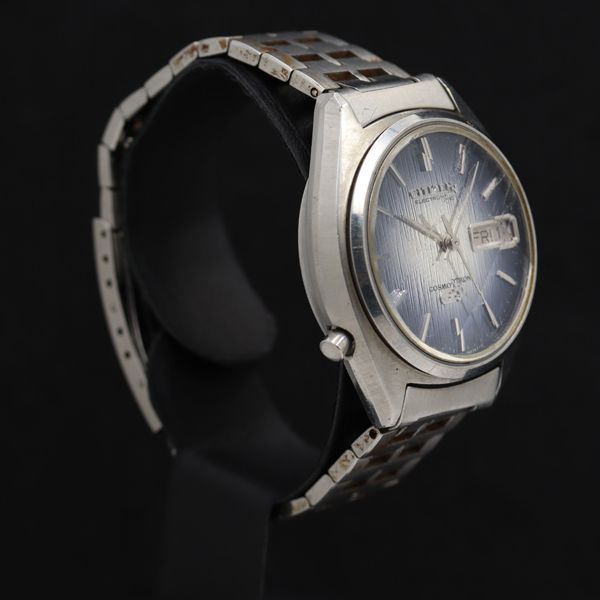 シチズン コスモトロン 7803-790499 デイデイト QZ ブルー文字盤