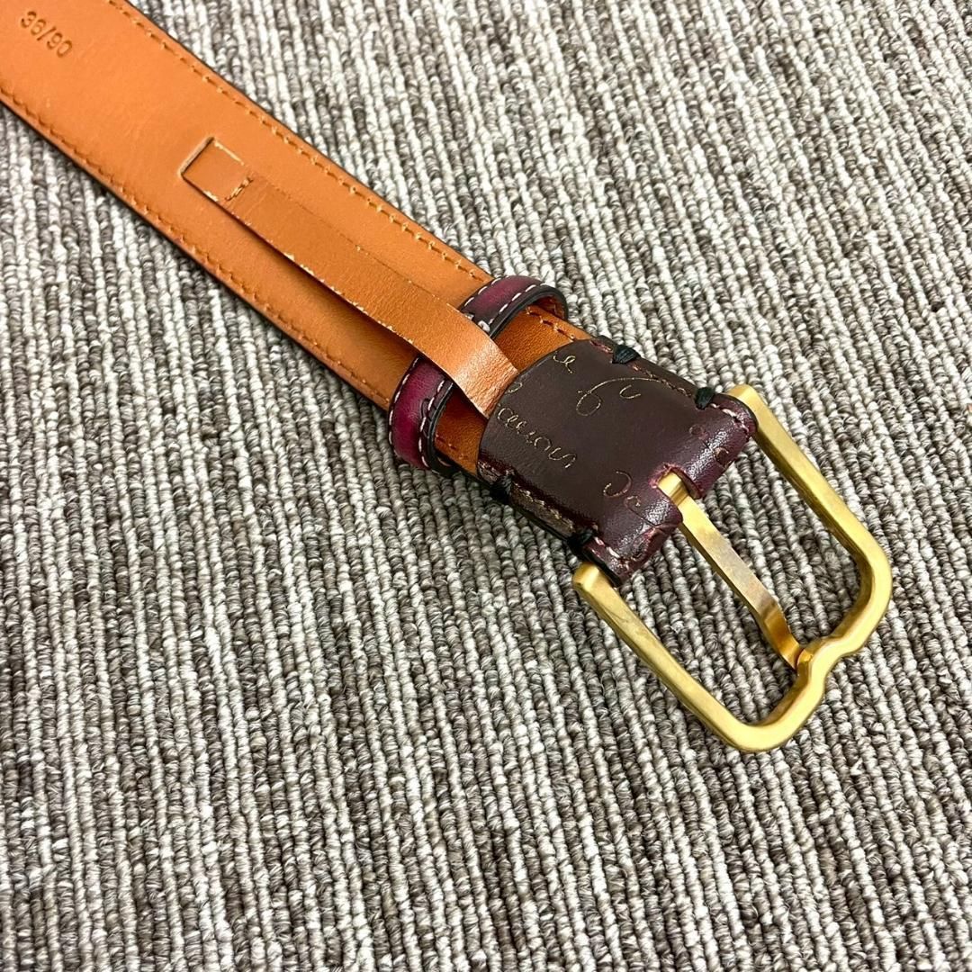 特注15万 ベルルッティ スクリットレザー ベルト 全面カリグラフィー