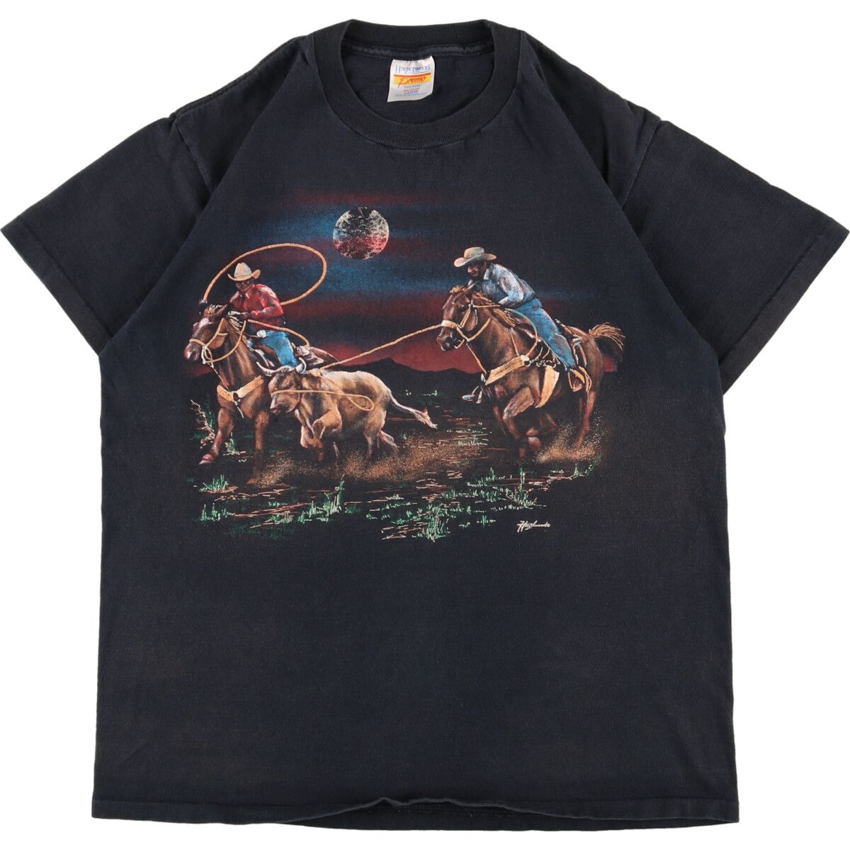 90年代 HAZELwood プリントTシャツ USA製 メンズL ヴィンテージ /eaa360210