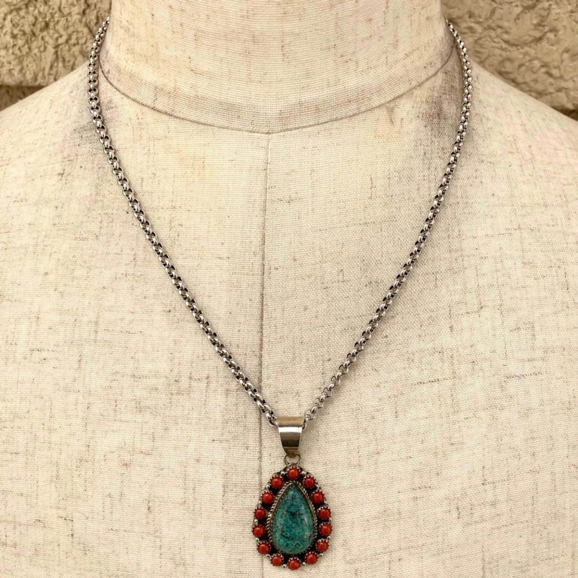 SILVER925 TURQUOISE NECKLACE/シルバー/ネックレス
