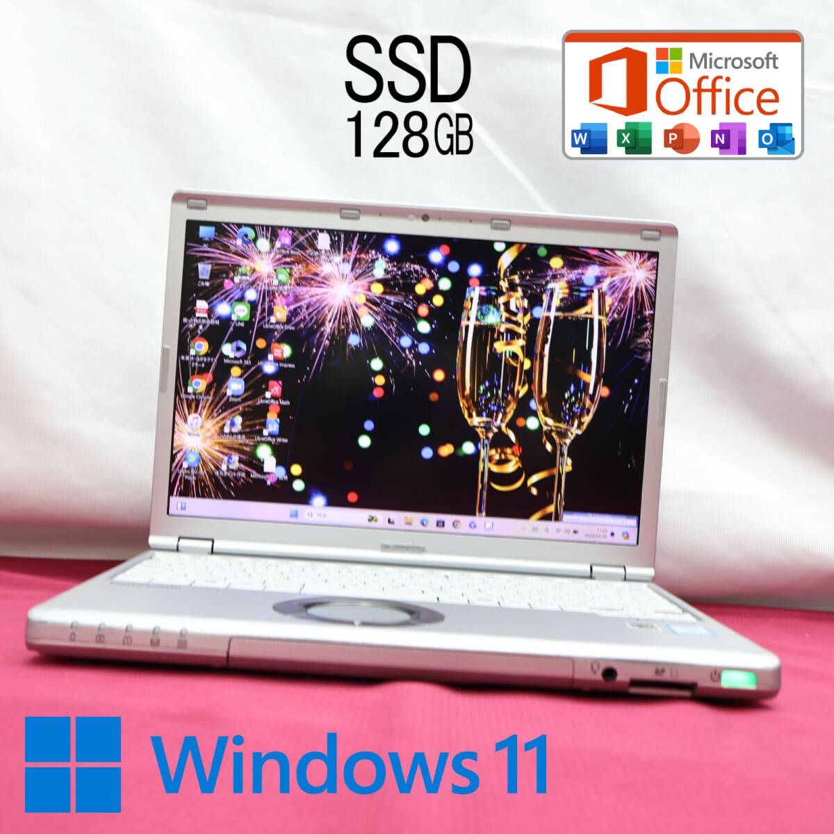 ★完動品 高性能6世代i3！SSD128GB★CF-SZ5 Core i3-6100U Webカメラ Win11 MS Office 中古品  ノートPC★P72625