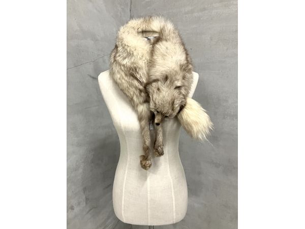 【SALE‼︎】超特大！ブルーフォックス 毛皮 きつねの襟巻き 剥製 リアルファー リアルファー 襟巻き 毛皮 剥製 キツネ 狐 ホワイト ブラウン