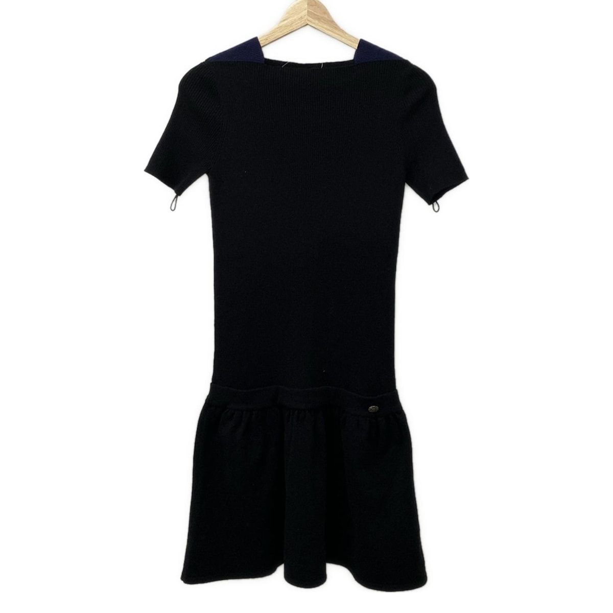 CHANEL シャネル ワンピース サイズ38 M レディース - P44556 黒×ネイビー クルーネック|半袖|ロング|2012年