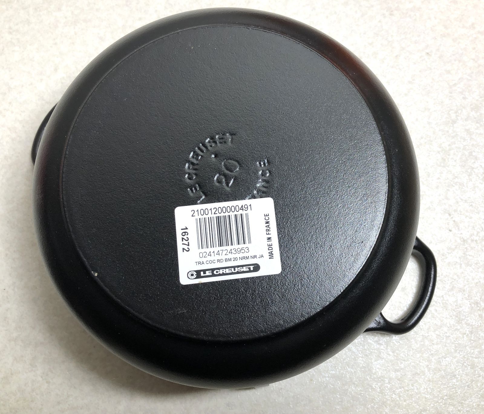 LE CREUSET 鋳鉄 両手鍋 20cm ブラック LE CREUSET 鋳鉄製 両手鍋