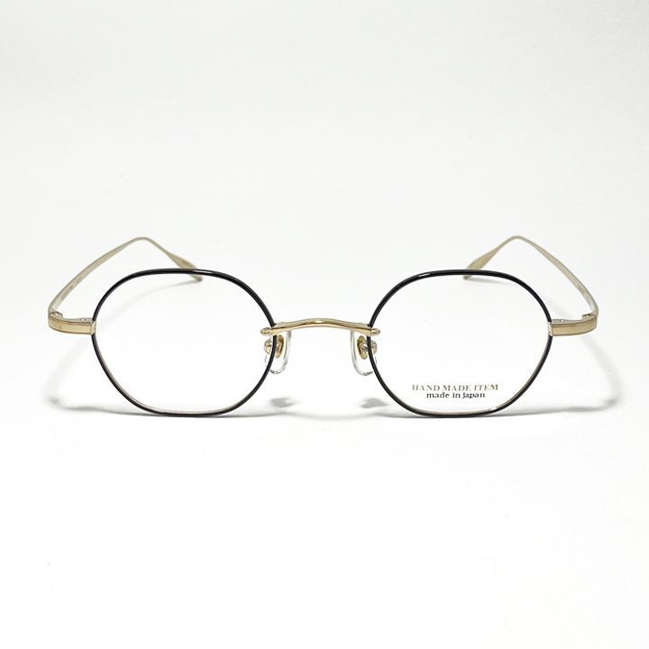 NOVA ノヴァ Hand made Item ハンドメイドアイテム 国産 メガネ 眼鏡 フレーム 男女兼用 H3125-2-43 ボストン メタル ブラック | ゴールド 日本製 | Hand made in Japan