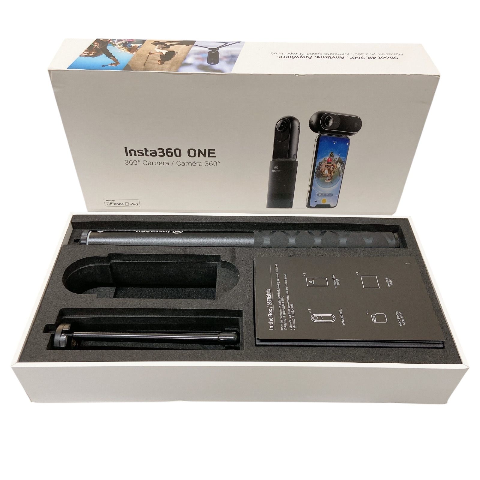 AJ-234 Insta360 ONE のみ ブラック 自撮り棒 三脚 ケーブル