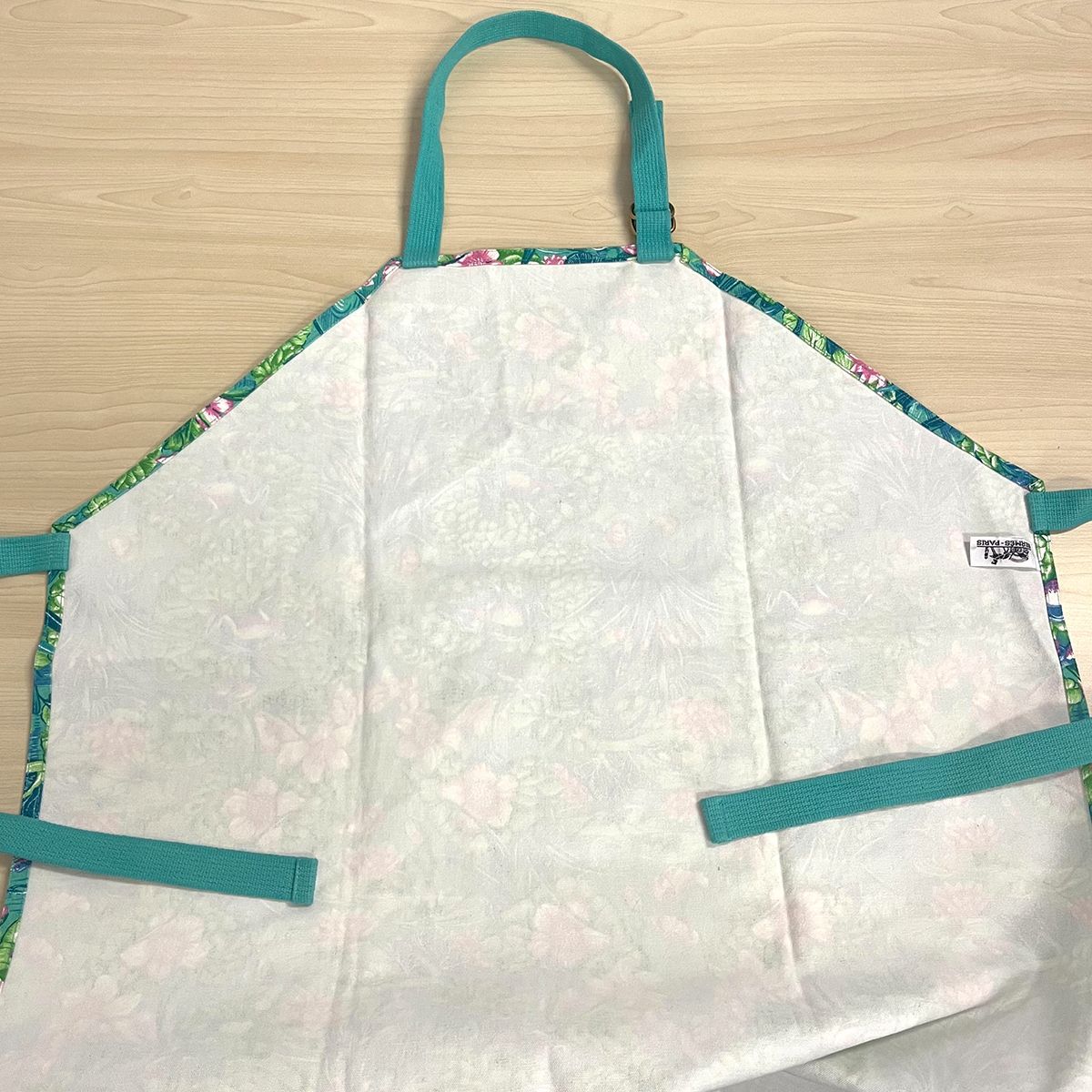 HERMES エルメス コットン エプロン 鳥 アニマル 総柄 グリーン