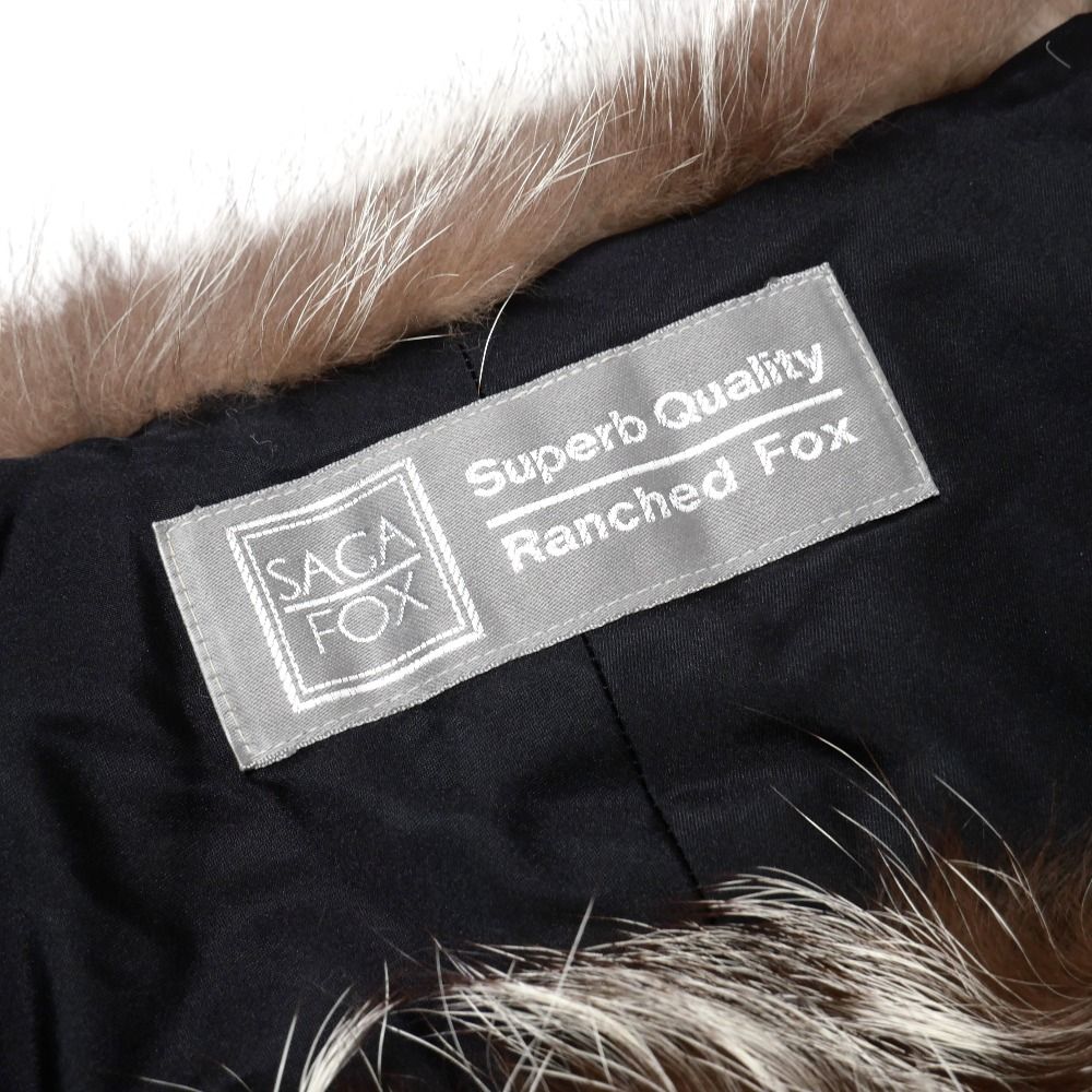 極美品　SAGA FOX  silver フォックス ショール 幅広 □美品□SAGA FOX サガ フォックス ストール シルバーフォックス