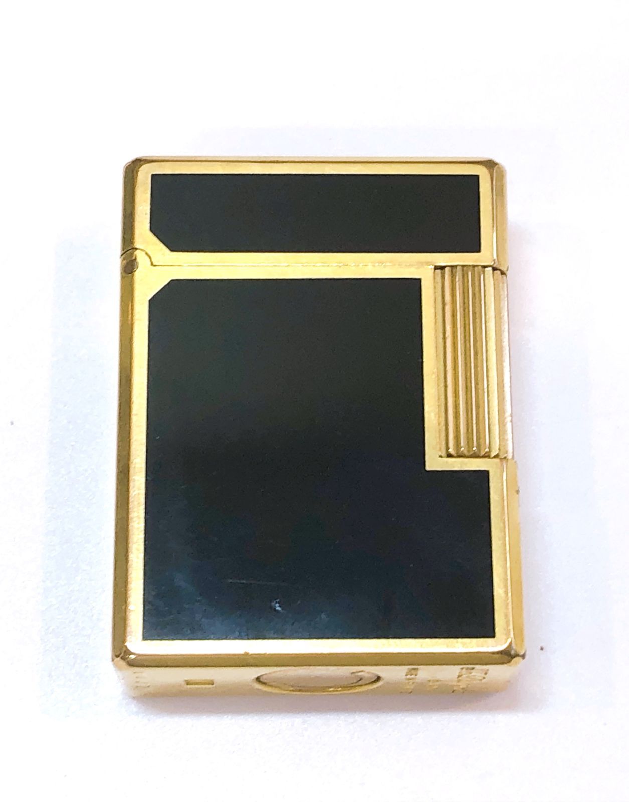 2931 デュポン ガスライター 都彭 ライン1 ロング ブラック×ゴールド A4JZ12 ヴィンテージライター ブランドライター コレクション 喫煙グッズ タバコ道具