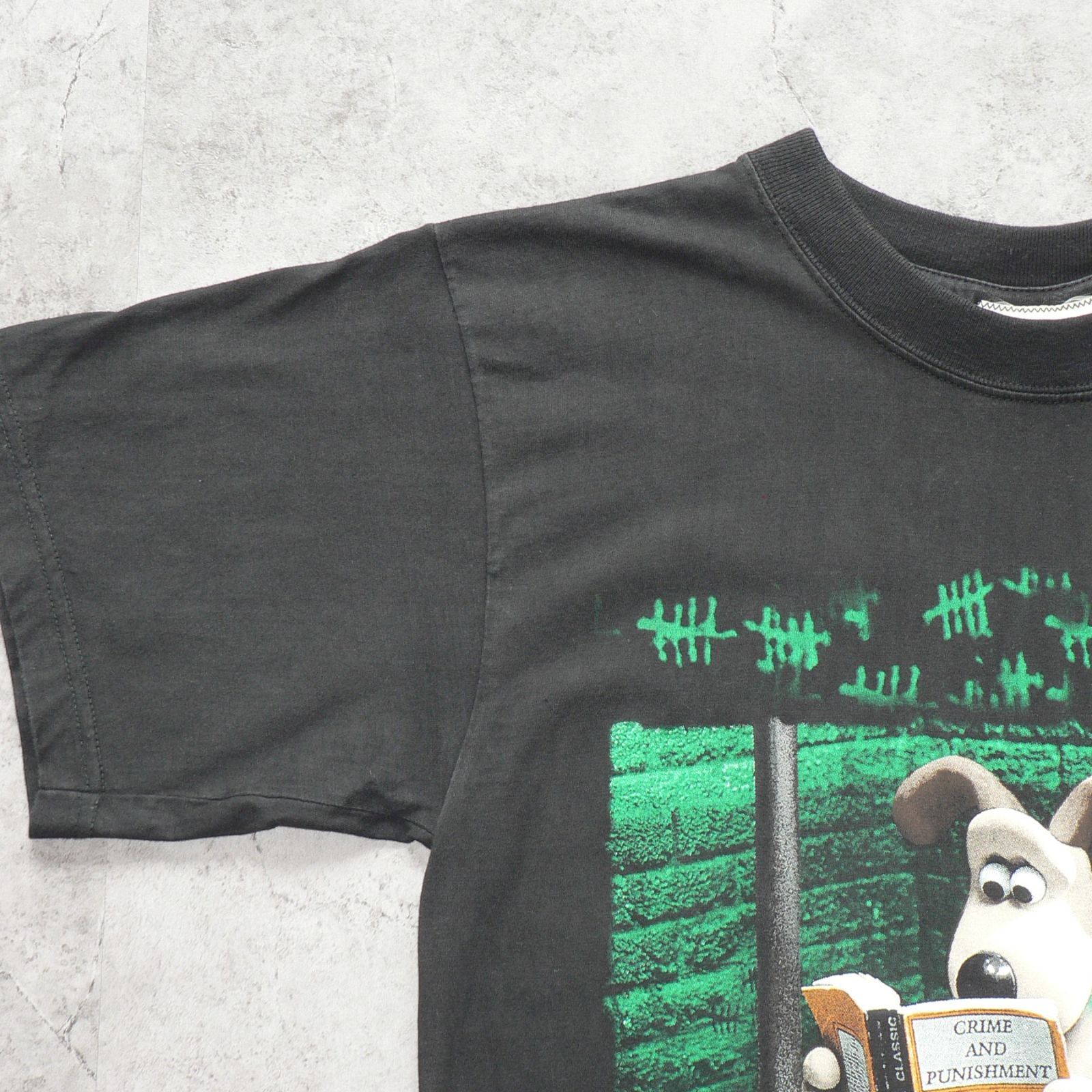 80s~90s】Wallace & Gromit black vintage T-shirt - メルカリ