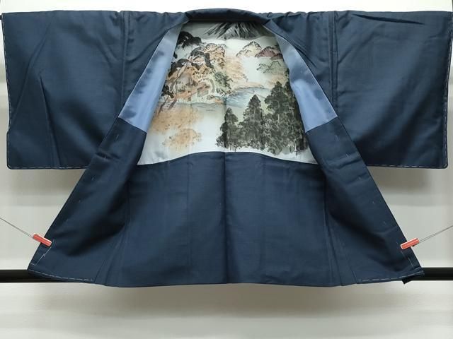 平和屋着物●男性　お召　アンサンブル・長襦袢セット　100亀甲　正絹　逸品　未使用　CAAS8645vf 平和屋着物○男性 お召 アンサンブル・長襦袢セット 100亀甲 正絹 逸品