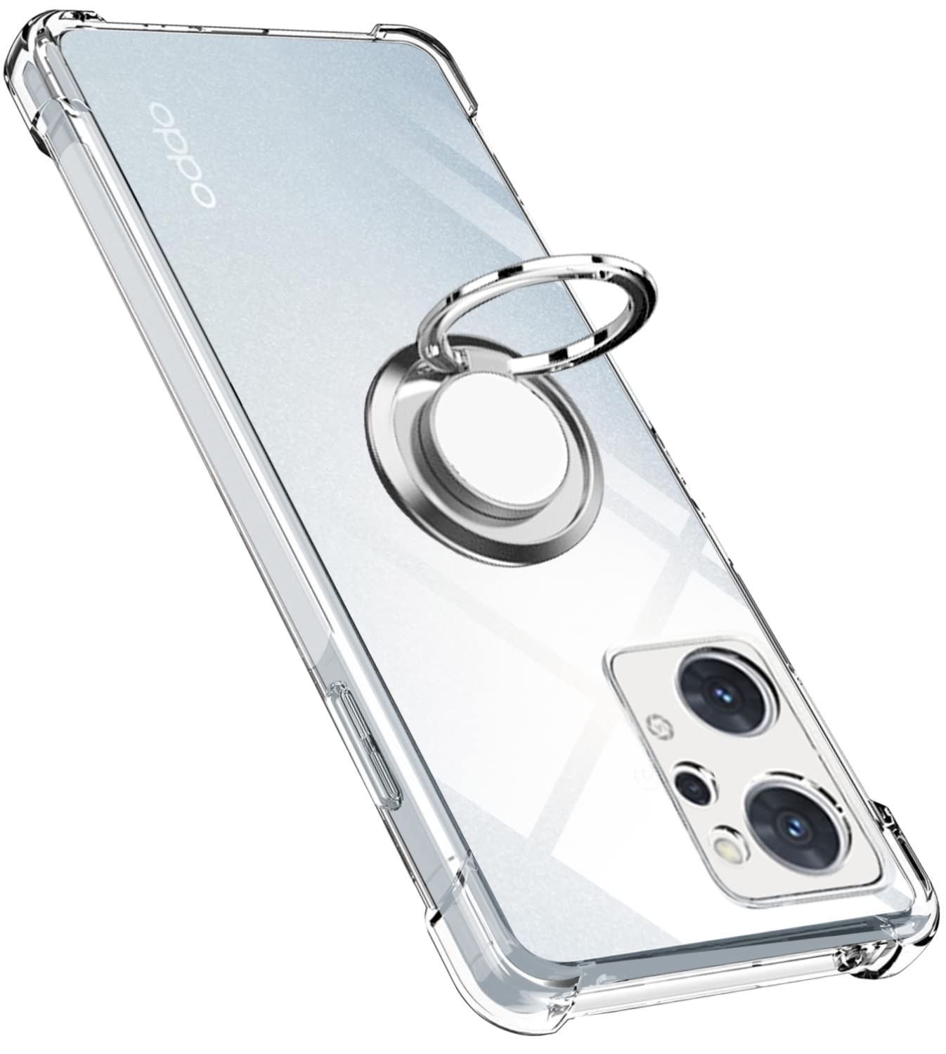 【人気商品】ケース ケース 耐衝撃 ケース OPG04 指紋防止 7a Reno Oppo 車載ホルダー対応 軽量シリコン 薄型 防塵 TPU リング 一体型 A A 人気 Reno7 OPPO 携帯カバー(クリア) OPPO Reno9