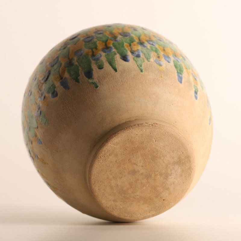 蔵A816】中国古美術 古渡 唐三彩丸壺 唐時代 三彩壺 文化遺産