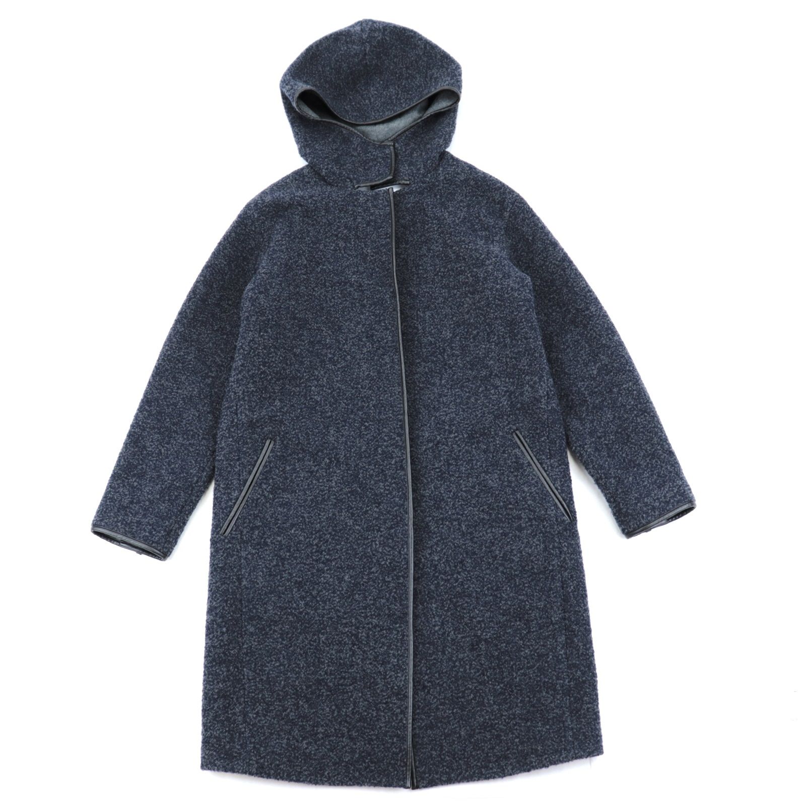 ルシェルブルー フーデッドコート ルシェルブルー ウール100%フード