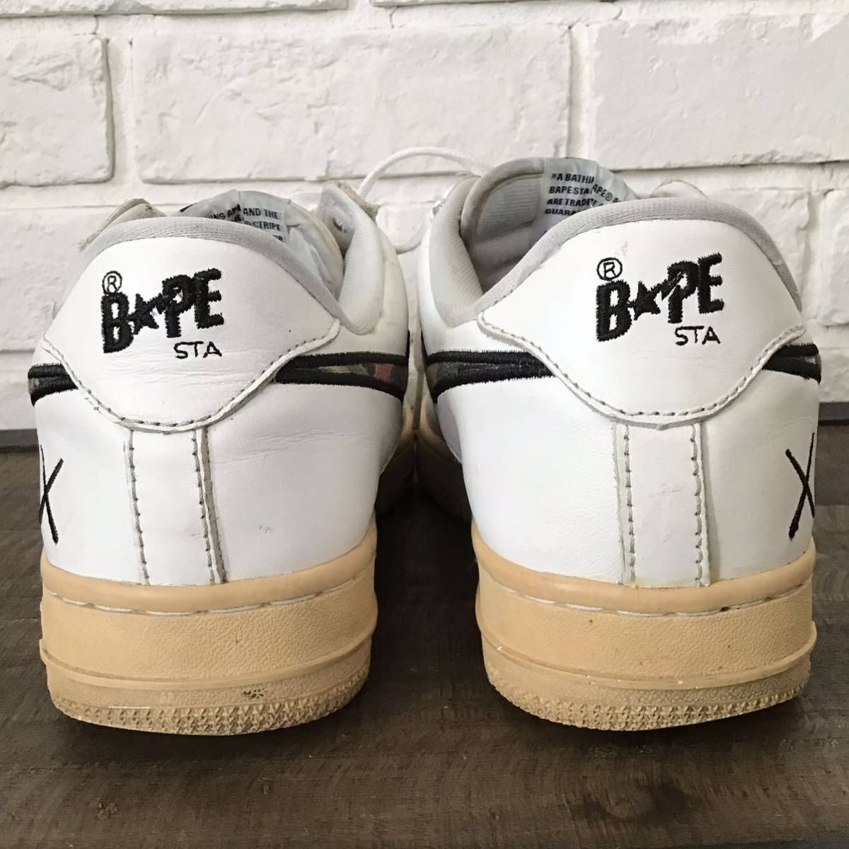 BAPE × KAWS レザー BAPESTA 26cm US8 a bathing ape BAPE STA shoes 