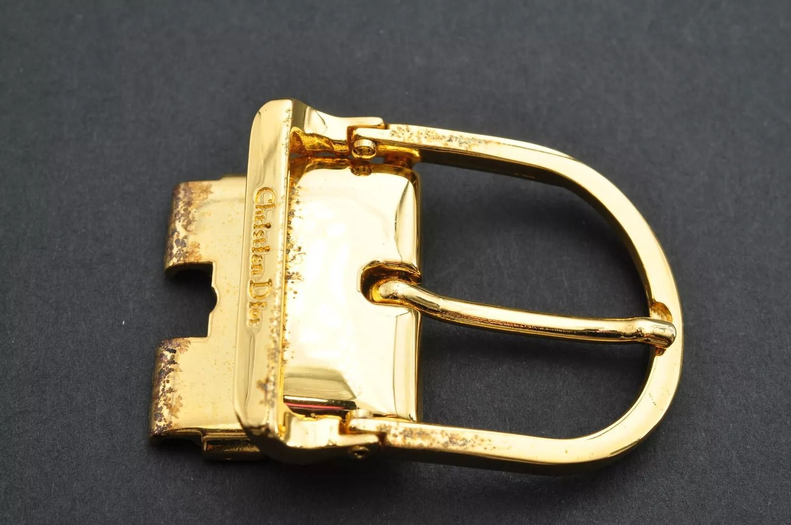 Christian Dior ベルト バックル ゴールド ChristianDior クリスチャンディオール 太ベルト Dバックル