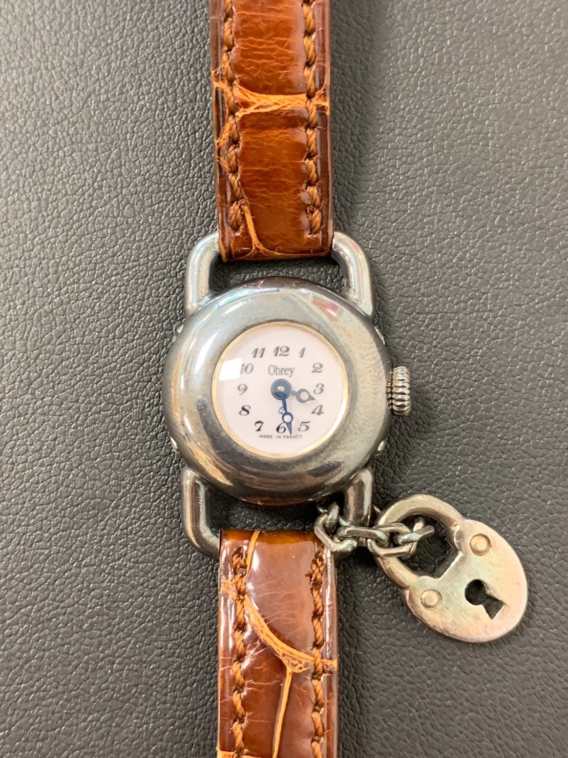 obrey オブレイ クロコベルト 銀無垢製 腕時計 スクエア - 腕時計 ...