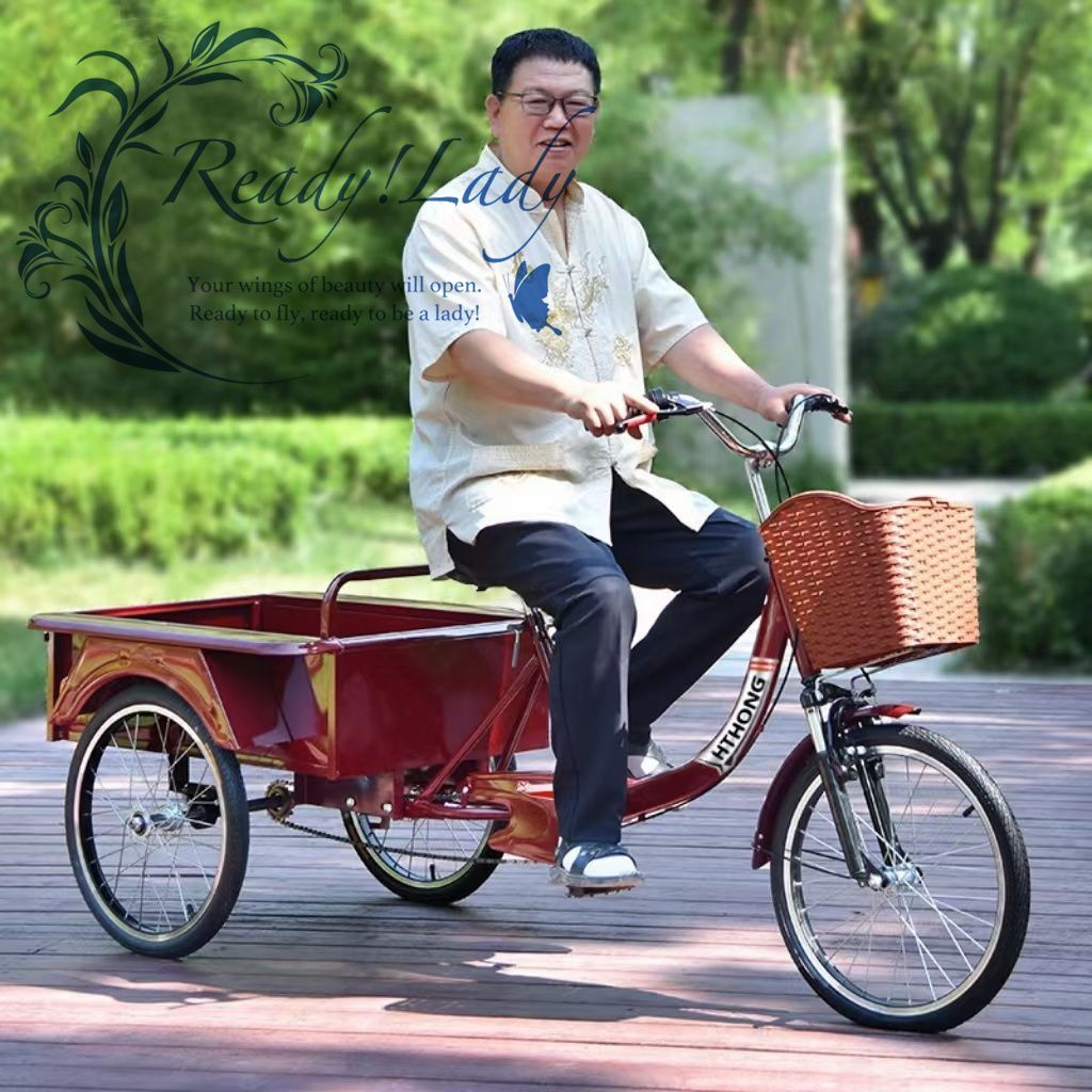 三輪自転車 三輪安心 大容量 後カゴ付 載荷重250kg 収納便利
