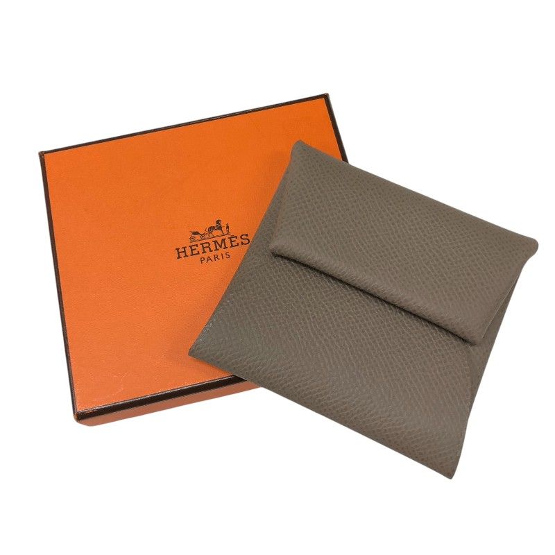 HERMES　ケース　エトゥープ　刻印w エプソン　バスティア HERMES（エルメス） コインケース バスティア エトゥープ エプソン W