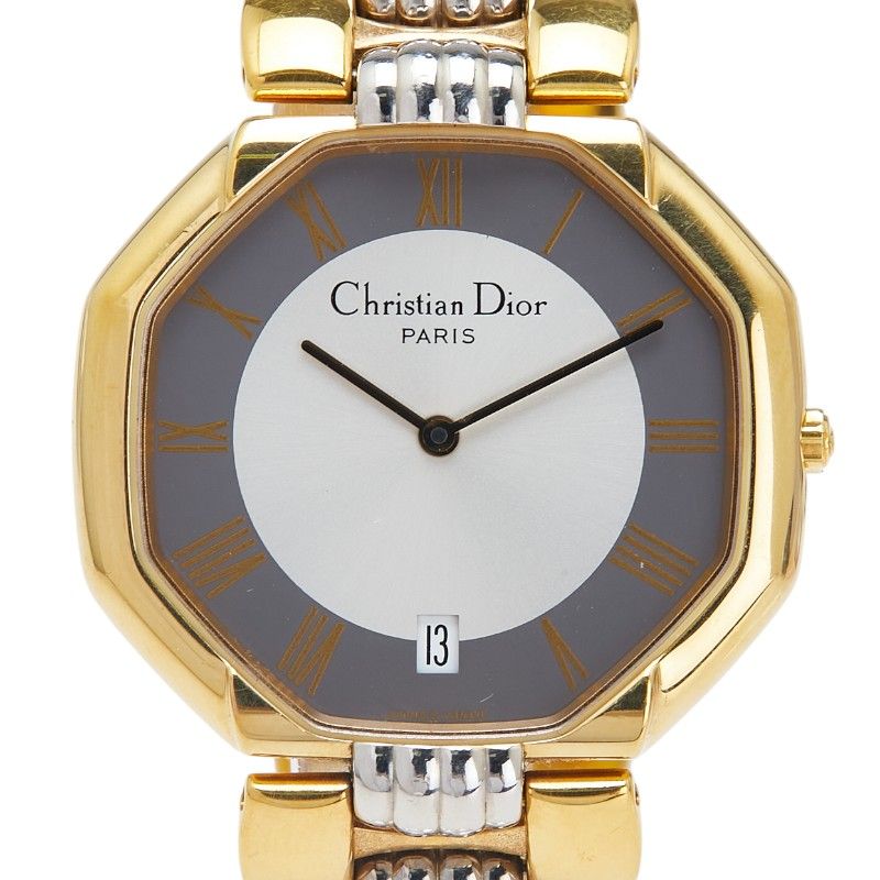 稼働 Christian Dior 腕時計 オクタゴン デイト 11Pダイヤ77 