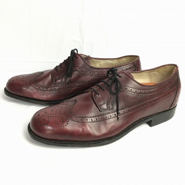 80s-90s?Vintage★希少品　LORY PED　ロングウイングチップ　ビジネスシューズ　バーガンディ　サイズ29.0-30.0　ビッグサイズ/men's 管NO.ZC-140 80s-90s?Vintage☆希少品 LORY PED ロングウイングチップ ビジネス