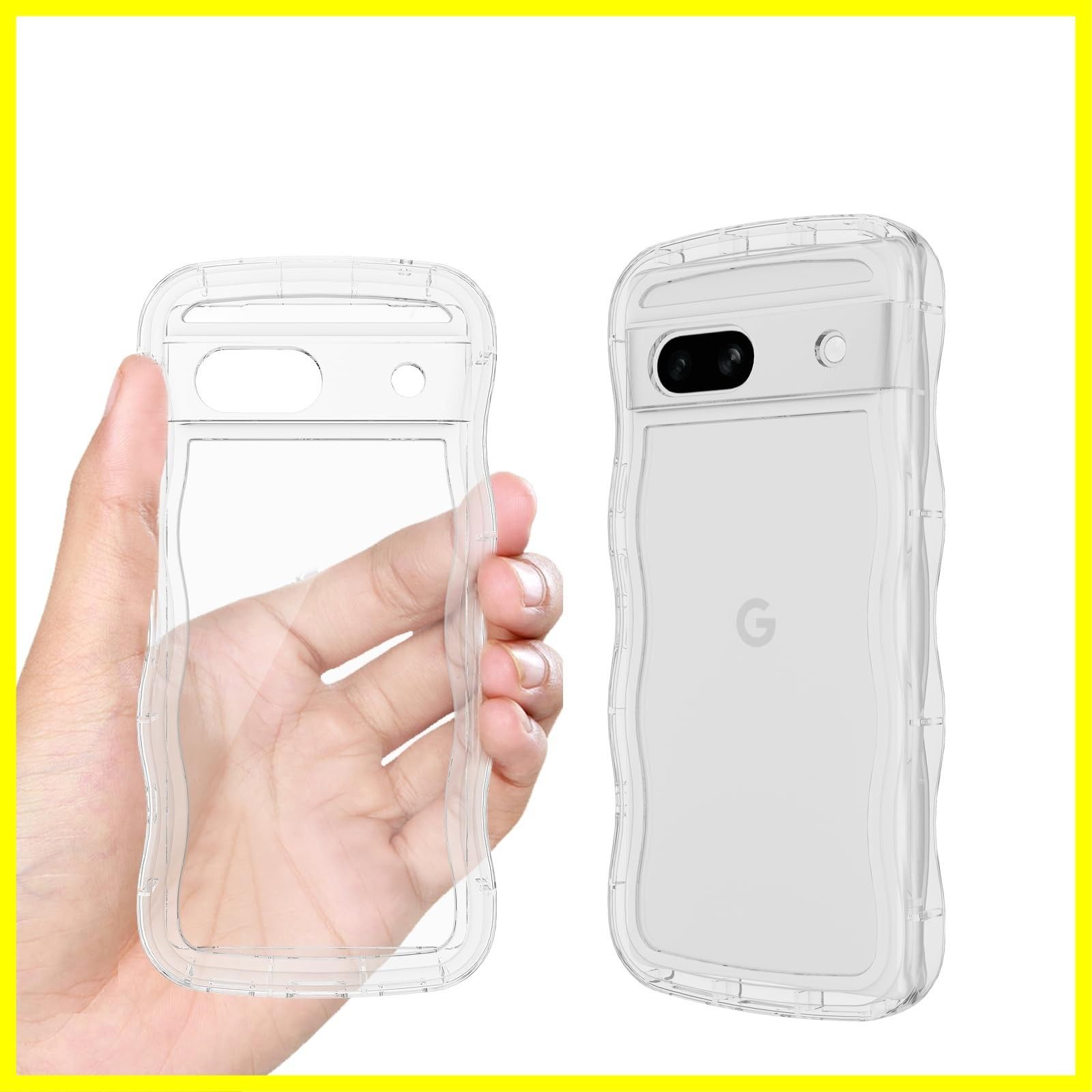 QAZWERT Google Pixel 8 ケース クリア ウェーブ ピクセル 8 ソフト