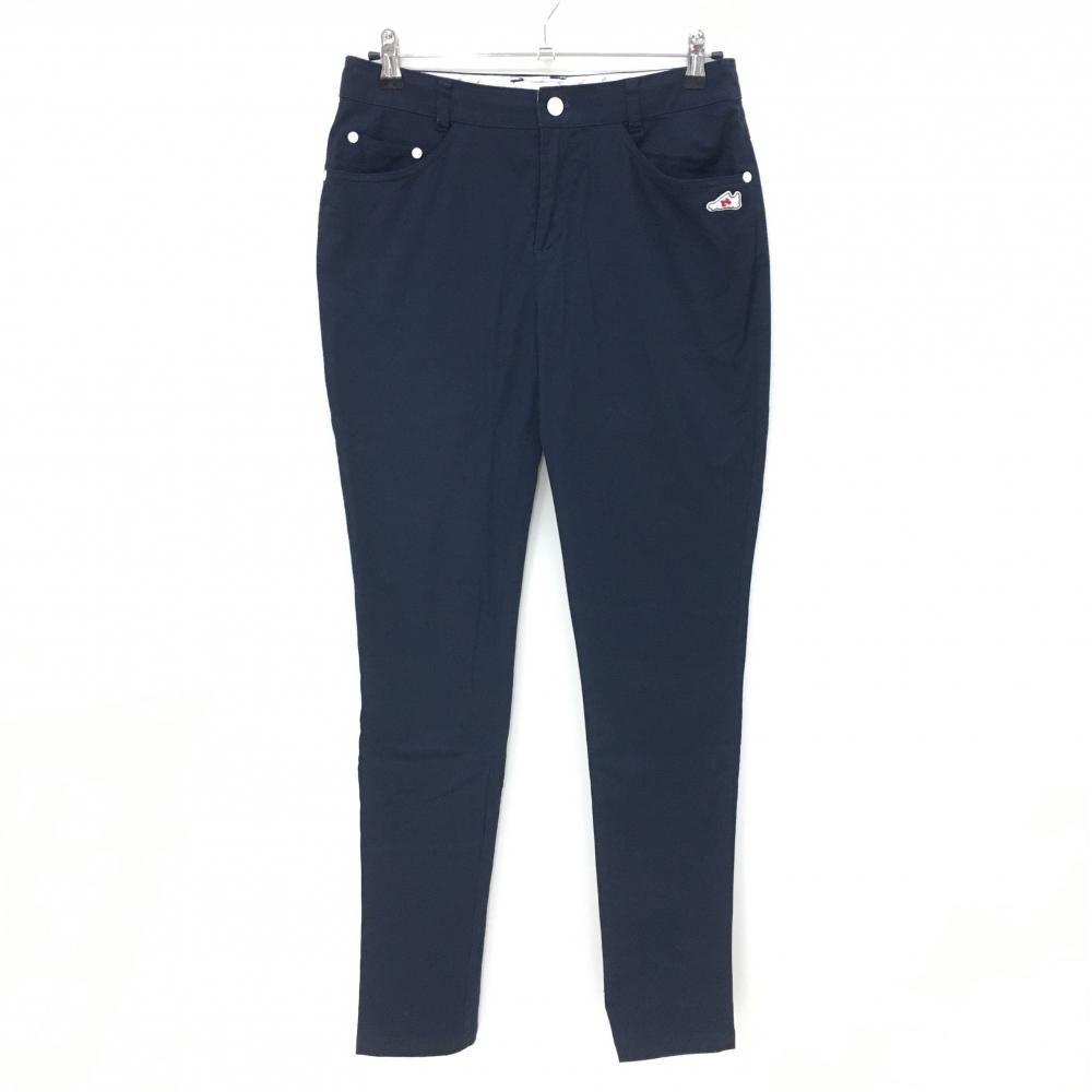【美品】ニューバランスゴルフ パンツ ネイビー シンプル ストレッチ  レディース 2(L) ゴルフウェア New Balance