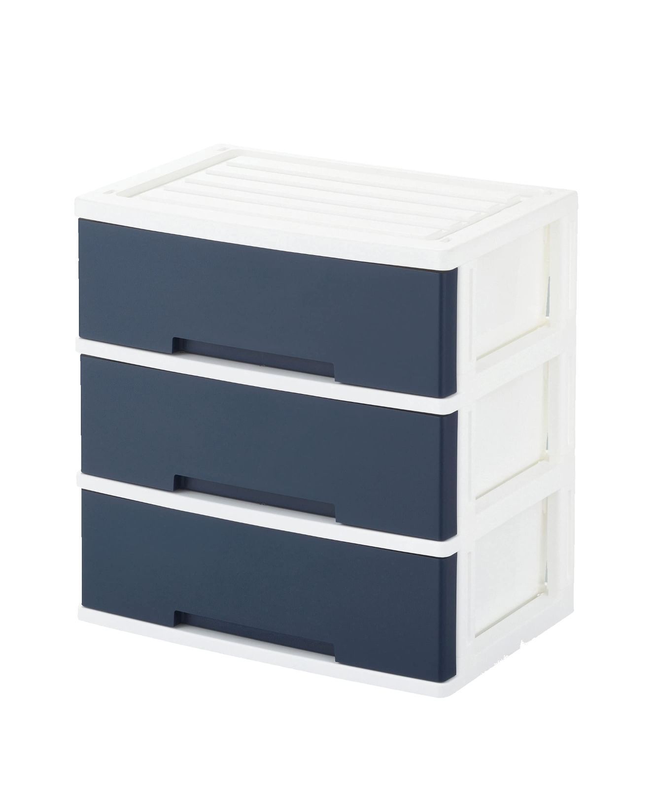 人気商品】ILC ニューライフワイド収納チェスト 3段 ネイビー W60×D40