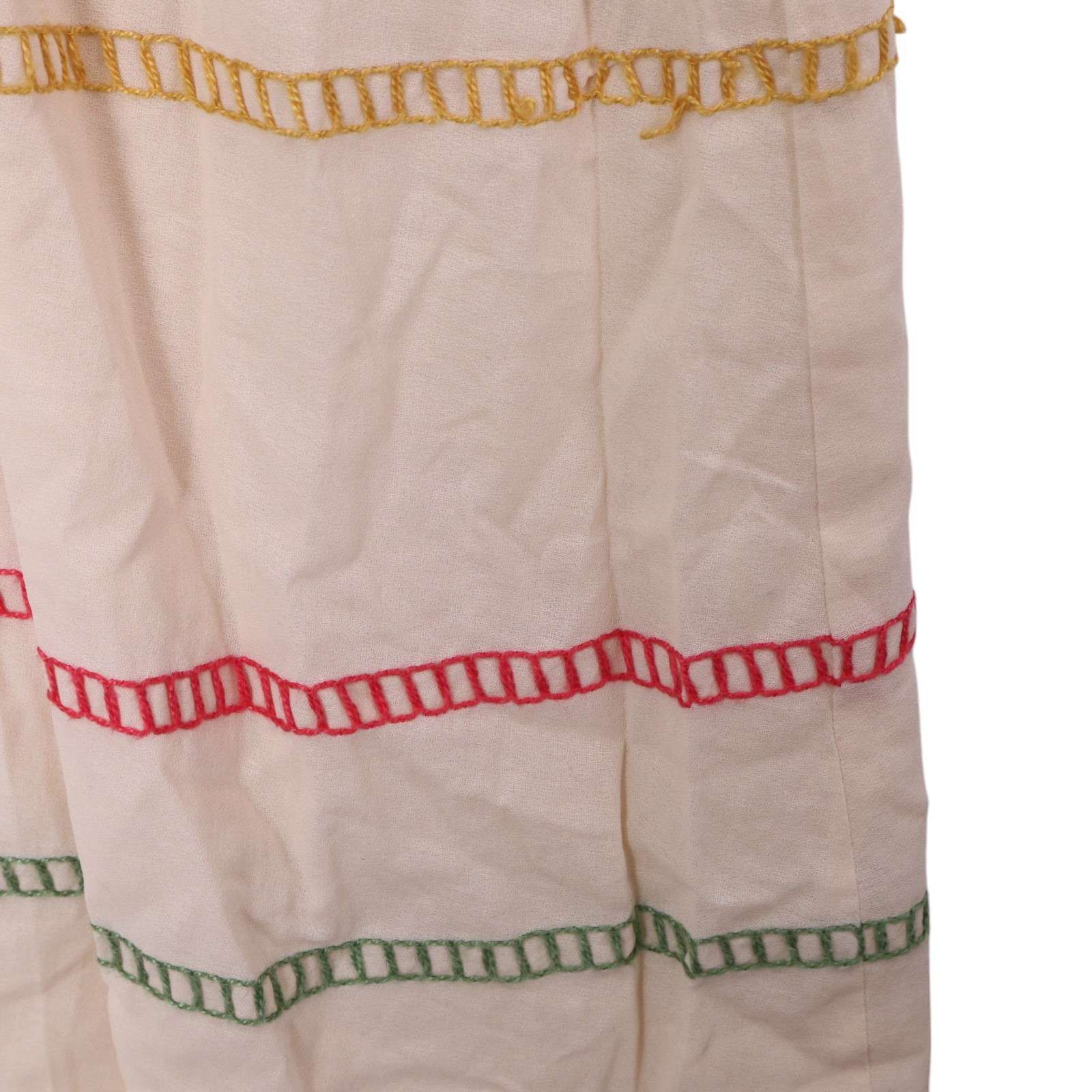 Sybilla シビラ 春夏☆ ボーダー刺繍 ストレッチ フレア スカート Sz.M