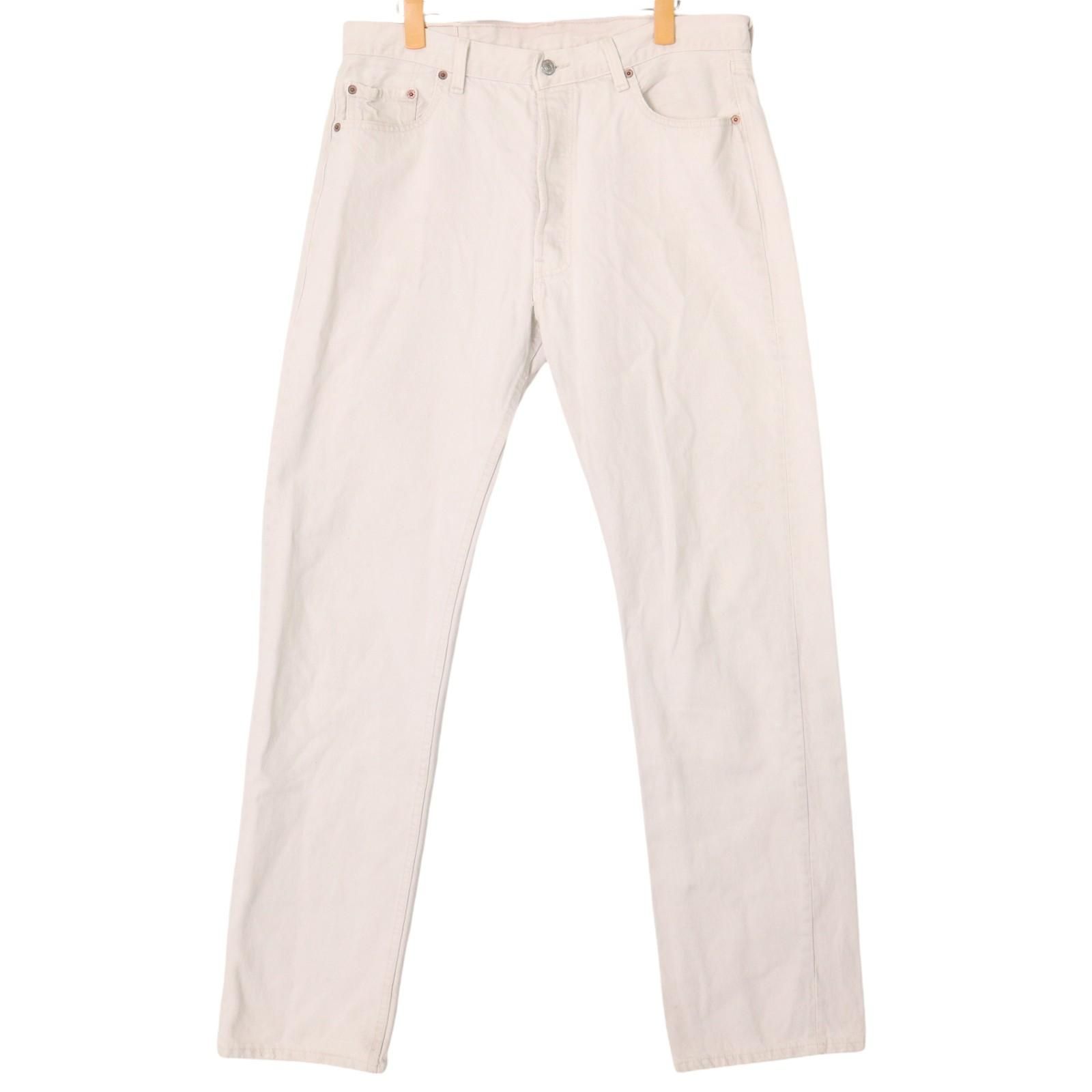 90年代 USA製 Levi's リーバイス 501 デニムパンツ ホワイト (メンズ W36 L34) 中古 古着 A1714