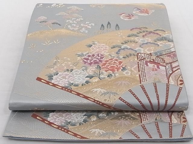 平和屋-こころ店□六通柄袋帯 唐織 舞花文 正絹 逸品 AAAD2571Aaz 