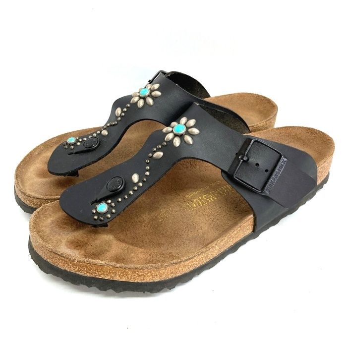 Birkenstock✖️HTCコラボ　ターコイズスタッズ ブラック サンダル ☆BIRKENSTOCK ビルケンシュトック HTC エイチティーシー ショップ