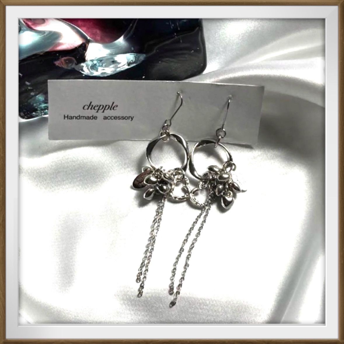 No.470 ハンドメイドピアス シルバーピアス ハートピアス ハンドメイド 
