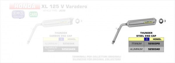 ARROW / アロー HONDA VARADERO 125 '05 アルミニウム eマーク認証 エキゾースト | 52503AO