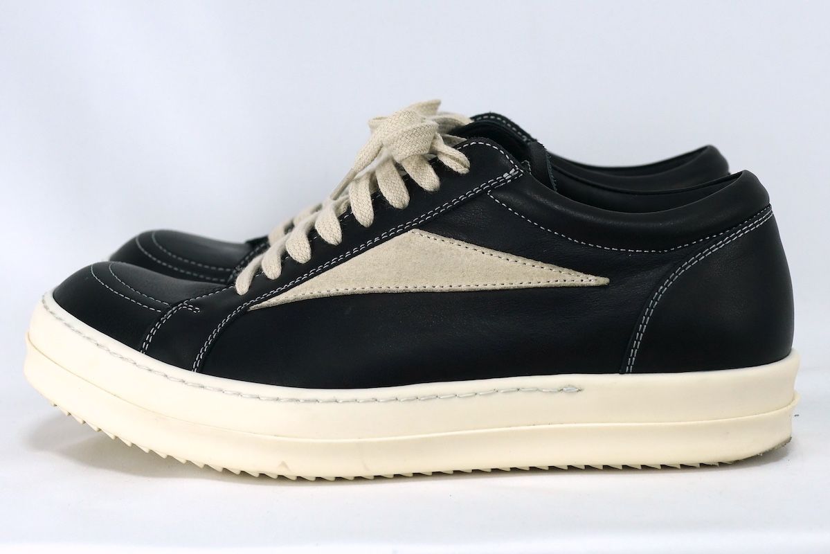 RICKOWENS リックオウエンス VINTAGE SNEAKS ローカットスニーカー ブラック ミルク サイズ40(約25cm)  RU02D6897【中古】 - メルカリ