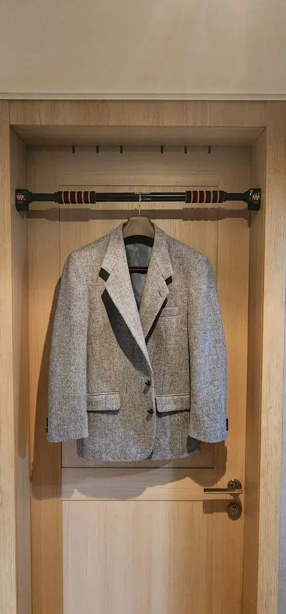 ハリストウィード ライトグレー ウールジャケット XL