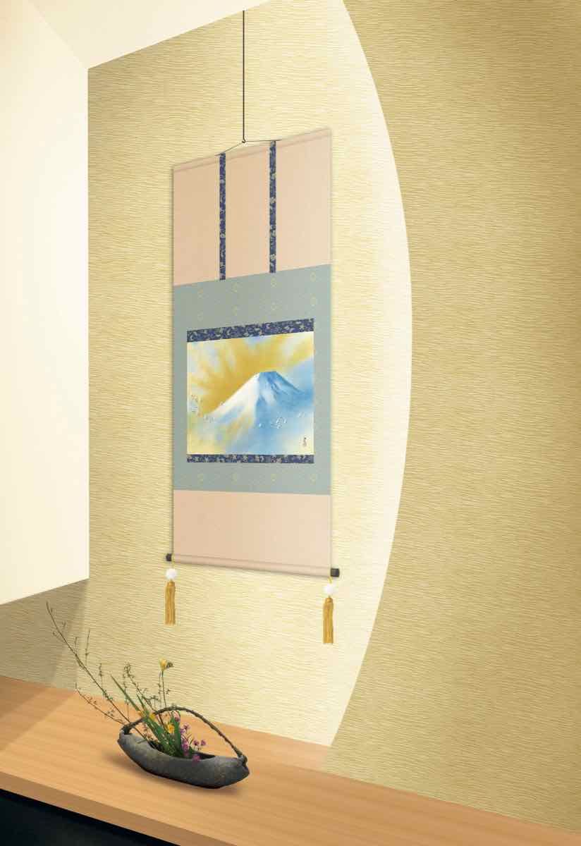 10年保証 掛け軸 名画複製画 滝に紅葉 川端 龍子(りゅうし) 尺五 桐