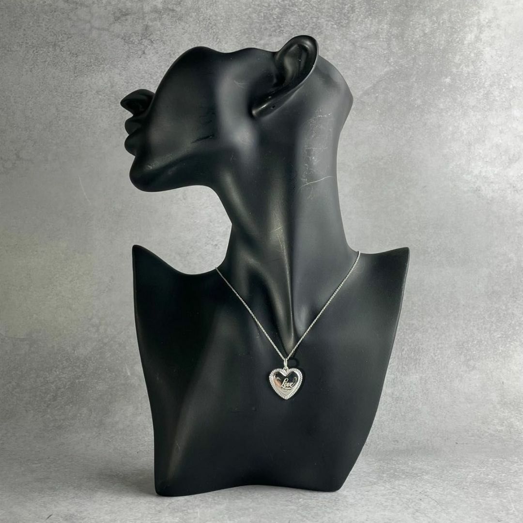 ティファニー 希少 ミルグレイン ラブハート ネックレス LOVE JB4fe