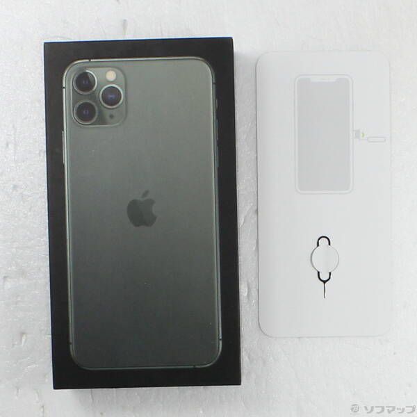 中古品〕 iPhone11 Pro Max 64GB ミッドナイトグリーン MWHH2J