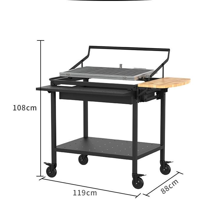 送料無料 大型 ひっくり返し式 ステンレス製 バーベキューグリル 折りたたみ式 ポータブル炭焼き肉器 防錆 BBQグリル