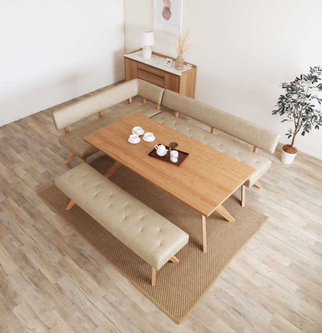 シギヤマ家具 チェア レブル 150cm ソファ ベンチ 合皮 アイボリー 